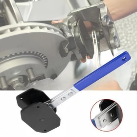 Resim 1 adet Araba Ratchet Fren Kaliper Piston Yay Aracı, 360 Derece Dönen Kompresör Tamir Anahtarı, Çift Dört Yönlü Ayırıcı Ped Değiştirme, Elektrikli Olmayan Manuel İşlem 