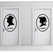 Resim STİCKERCI BEY Tuvalet-wc Kapı Cinsiyet Ayırıcı Sticker Yapışkan Man-women Kadın-erkek Folyo Etiket Arma Kaplama 