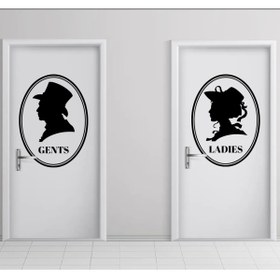 Resim STİCKERCI BEY Tuvalet-wc Kapı Cinsiyet Ayırıcı Sticker Yapışkan Man-women Kadın-erkek Folyo Etiket Arma Kaplama 