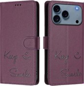 Resim İphone Uyumlu 17 Pro Max İçin Pu Deri Kartlık Cüzdan Rfıd Engelleyici Flıp Cover Kılıf 