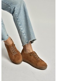 Resim Fox Shoes Y999364003 Taba Hakiki Deri Süet Kadın Spor Ayakkabı Sneakers Taba 