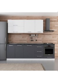 Resim Minar 255 Cm Mutfak Dolabı Beyaz Antrasit 255-a6 