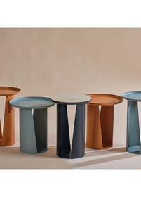 Resim Mush Yeşil Turuncu Metal 2'li Yan Sehpa 