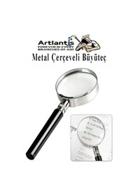 Resim Metal Büyüteç 50 Mm 1 Adet 6x Plastik Sap Çerçeveli 5 Cm Büyüteç Merçek Okul Büro Ofis Krom Kaplama Büyüteç 