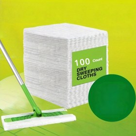 Resim 100 adet Kalınlaştırılmış Elektrostatik Mop Pedleri - Geliştirilmiş Toz Alma, Süpürge ile Uyumlu, Ev Temizliği için Kolay Kullanım Döner Kuru Süpürme Bezleri, Zemin Temizliği için Moplar 