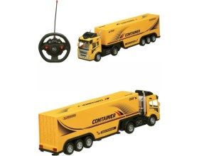 Resim Ctoy Uzaktan Kumandalı Sarı Tır ve Römork - 1:36 Ölçek (27 Mhz Direksiyon Kumandalı Rc Truck) 