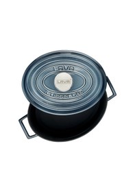 Resim Lava Döküm Oval Tencere Ölçü 21x27cm. Döküm Demir Yekpare Kulplu Premium Serisi - Majolica Gri Gri 