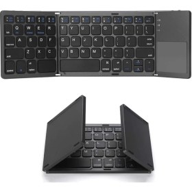 Resim TezMax Redline Space A8 8" Uyumlu Kablosuz Bluetooth Touchpad'li Şarj Edilebilir Katlanabilir Klavye 