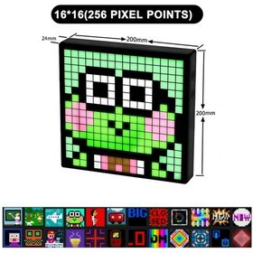 Resim Led Piksel Ekran App Kontrolü Programlanabilir Gece Lambası Dıy Metin Desen 16x16 Usb Plug 