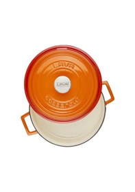 Resim Lava Döküm Çok Amaçlı Yayvan Tencere Ø 28 Cm. İç Krem, Edition Serisi Turuncu Turuncu 