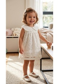 Resim Çikoby Kız Bebek Yaka Elbise Ckb-500556 Ekru 