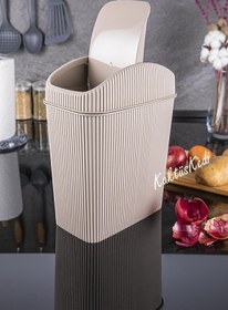 Resim KaktüsKedi 6 LT Çöp Kovası,Mutfak,Banyo,Tuvalet,Masaüstü Çöp Kutusu Bej 