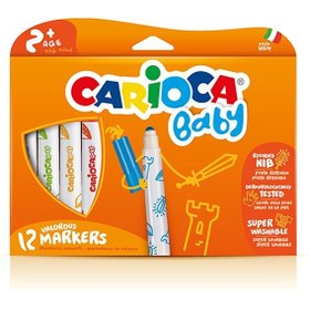 Resim Carioca Keçeli Boya Kalemi Jumbo Bebek Süper Yıkanabilir 12 Li 42814 