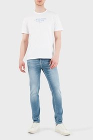 Resim Calvin Klein% 100 Pamuk Regular Fit Bisiklet Yaka T Shirt LV14RF804GYAF Erkek T SHİRT LV14RF804G YAF 