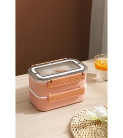 Resim Vagonlife XC-494 1600ml Pembe Çelik Saklama Kabı 