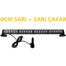 Resim Traktör Kepçe Sarı Çakar Led Bar Çubuk Led 6 Fonksiyonlu 60Cm 12- (500614347) 