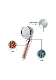 Resim Zmc Bilişim %50 Su Tasarruflu Ve Arıtmalı Doğal Taşlı Banyo El Duş Başlığı Çok Renkli 