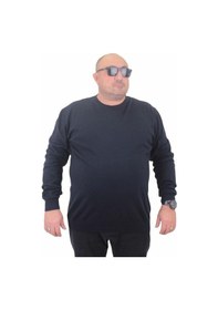 Resim Starbattal Erkek Büyük Beden Sıfır Yaka Basic Triko Kazak 23750 Lacıvert-Lacıvert Lacivert 