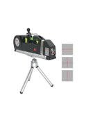 Resim Konesam 4'ü 1 Arada Lazerli Hizalama Aleti, Çapraz Çizgi Projeksiyonlu, İnfrared Lazer Seviye Ölçer + Stand 