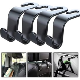 Resim MeyZone 4'Lü Oto Araç Arka Koltuk Kafalığı Askılık Koltuk Arkası Askı Torba Eşya Askısı 