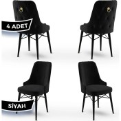 Resim Canisa Concept Pare Serisi, Sandalye , 4 Adet Sandalye, Siyah Gürgen Ayak 