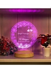 Resim Anneler Günü Papatya Kişiye Özel Hediye 3D Led Lamba 