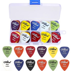 Resim Alice 50 Adet Gitar Pena Seti - Çeşitli Kalınlıklar 0,58 mm-1,50 mm, Akustik, Elektrik Gitarlar, Ukulele ve Bas İçin Şeffaf Saklama Kutulu Dayanıklı Plastik Penalar - Müzik Aksesuarları 
