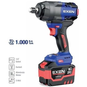 Resim Exen EN 286 SM 21V 6AH 1000 NM Kömürsüz Şarjlı Somun Sökme Makinesi 