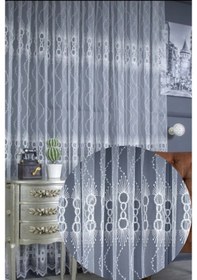 Resim Raporlu, Kırışmaz, Ütü İstemez 1/3 Sık Pile Kırık Beyaz Tül Perde 