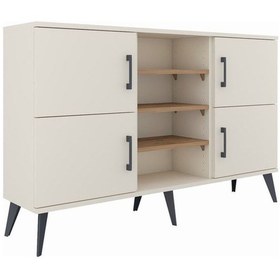 Resim Arges Konsol 5 Raflı 4 Kapaklı 132x30x83 Aytaşı-aytaşı/çam Aytaşı/çam 