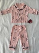 Resim Bebek Kız Pijama Ceket yaka baskılı pijama 