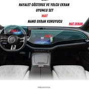 Resim UniqAnatolia Mercedes E220 2024 Hayalet Gösterge ve Yolcu Ekran Uyumlu Mat Ekran Koruyucu 