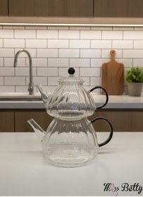 Resim Cam Çaydanlık Siyah Siyah 