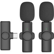 Resim Type-C Direct 1 To 2 Mini Klipsli Yaka Mikrofonu 
