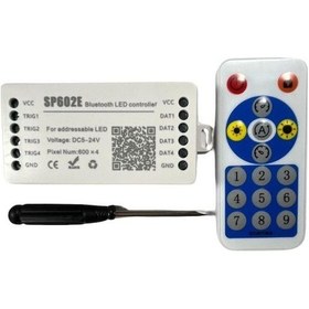 Resim Sp602e 4 Kanallı Pixel Argb Led Müzik Kontrol Cihazı Kumanda + Bluetooth App Kontrolü 
