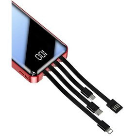 Resim Intouch 20000Mah Prime Dijital Göstergeli Çoklu Kablolu Powerbank,Kırmızı 