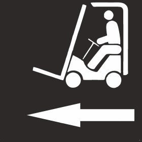 Resim İsg Tabelam 50x50/kompozit/Sola Oklu Forklift Boyama Şablonu 