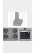 Resim Silverline Gri Cam Ankastre Set ( BO6502S02 - CS5436S01 - 3490 Oslo Gri ) 