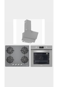 Resim Silverline Gri Cam Ankastre Set ( BO6502S02 - CS5436S01 - 3490 Oslo Gri ) 