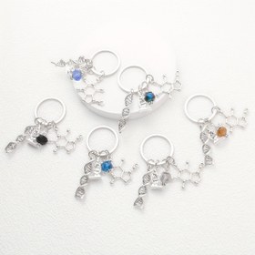 Resim 1 adet Yaratıcı Alaşım Mikroskop Anahtarlık - Renkli Taşlarla Karikatür Kimya Tasarımı, Dayanıklı Metal Aksesuar Kadınlar İçin, Hemşireler Günü ve Günlük Kullanım İçin İdeal, Sevimli Anahtarlık 