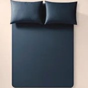 Resim %100 Pamuk Percale Lastikli Çarşaf 200x200 Cm Lacivert - Pure Serisi Penelope