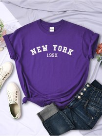 Resim Hampson Lanqe New York 199x Kadın Spor Yaz Tişört Kısa Kollu Rahat Tee Shirtyellow Yellow 