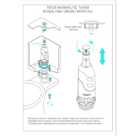 Resim Visam Teos Modeli İç Banyo Rezervuarı - Basmalı Mekanizma, Kaliteli ve Uzun Ömürlü Plastik, Standart Boyut 