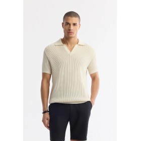 Resim AVVA Erkek Bej Polo Yaka %100 Pamuk Triko Regular Fit T-Shirt A51Y5166 