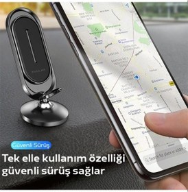 Resim Kuulaa Universal Mıknatıslı Standlı Cep Telefon Araç Tutucu Aluminum- 5775 