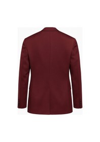 Resim Plus Scorpion Bordo Erkek Tek Düğmeli Blazer Ceket Dokulu Kumaş, Tek Yırtmaçlı Şık Tasarım Bordo 