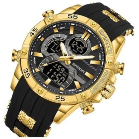 Resim Oldfriend Sanda Erkek Spor Digital Saati 50m Su Geçirmez Parlak Ekran Alarm Kronometre Golden Renk Diğer 