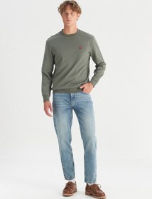 Resim Wrangler Bisiklet Yaka Haki Erkek Sweatshirt-w2520255801 Haki 