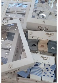 Resim Kidaxi Desenli Erkek Bebek 3 Çift Çorabı 0-6 Ay Arası Desenli 