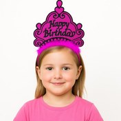 Resim Fuşya Happy Birthday Doğum Günü Prenses Tacı 